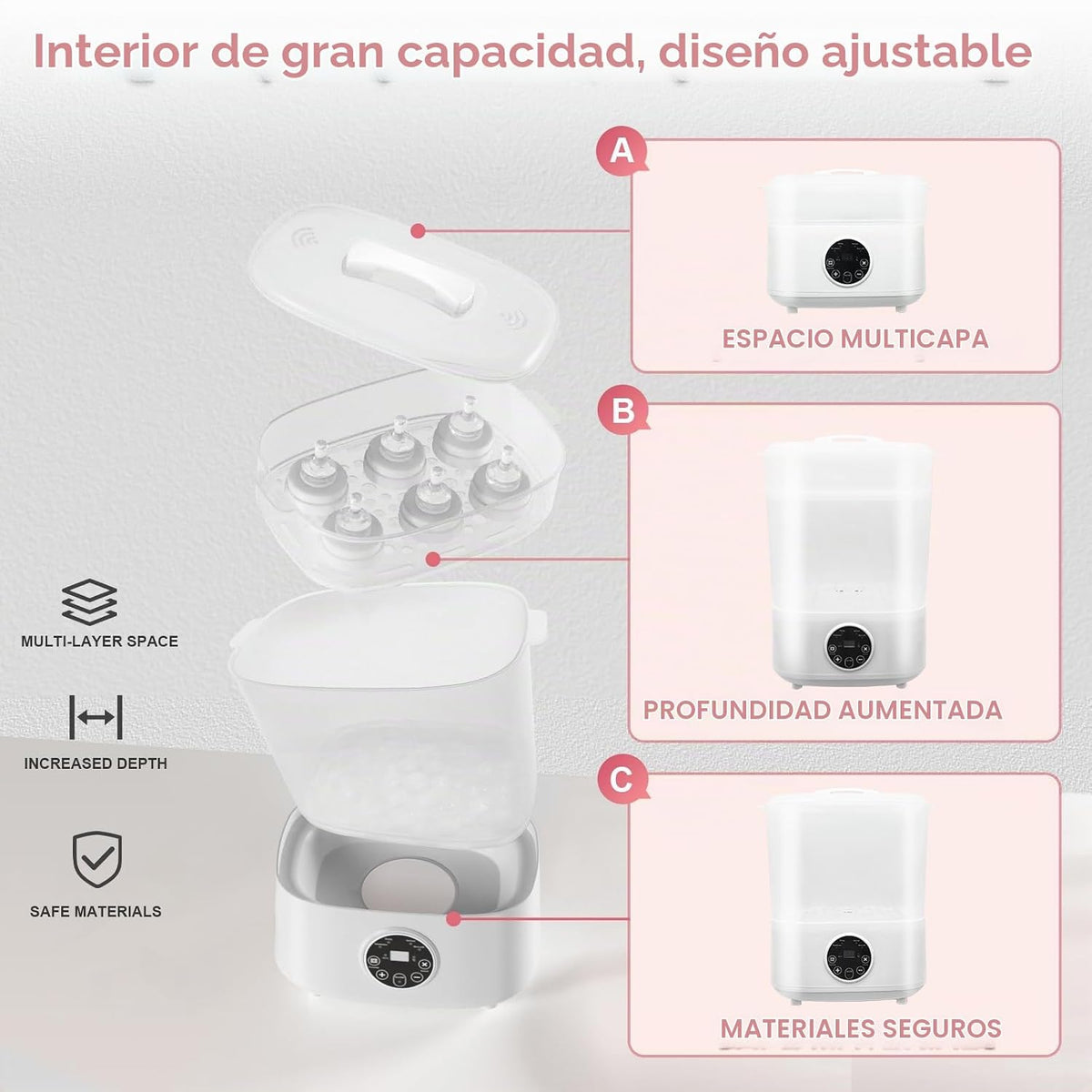 Fisca - Secador de biberones, limpiador y secadora de botellas de g...