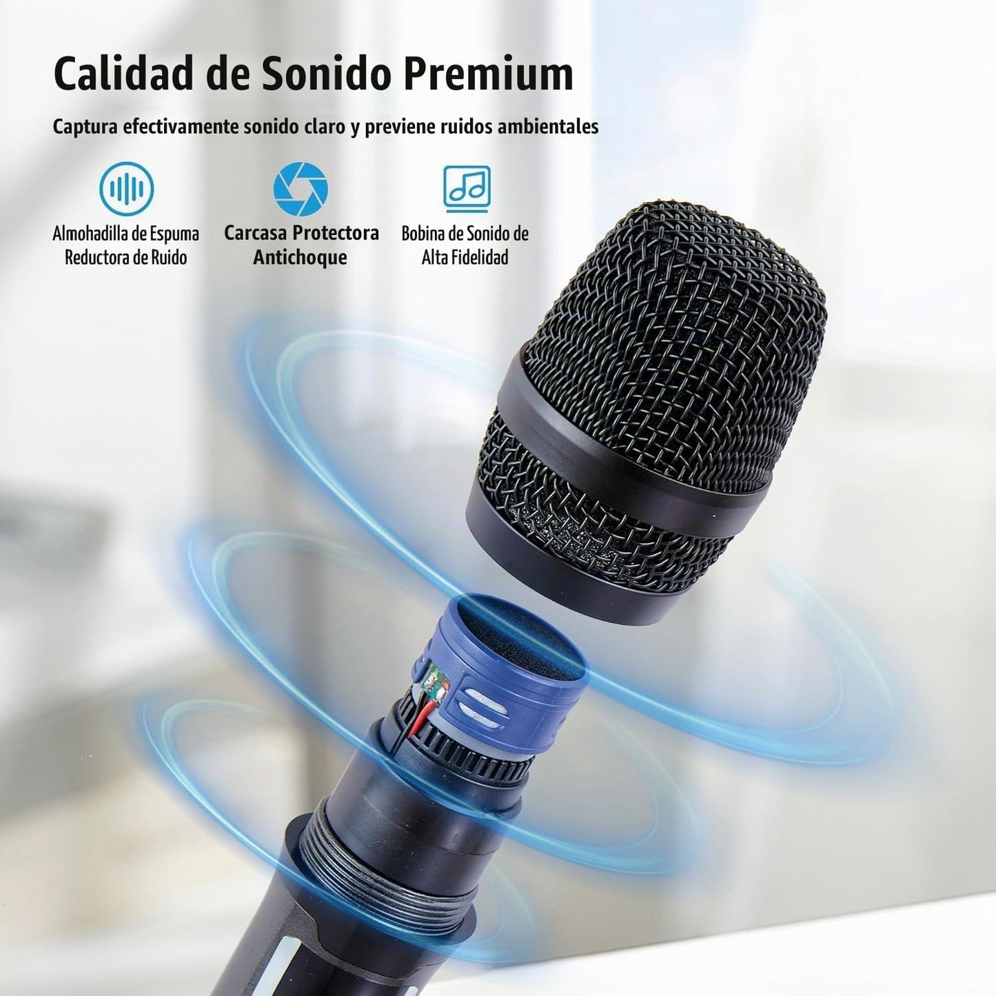 RXSKERTL Micrófono inalámbrico profesional para cantar, micrófono d...