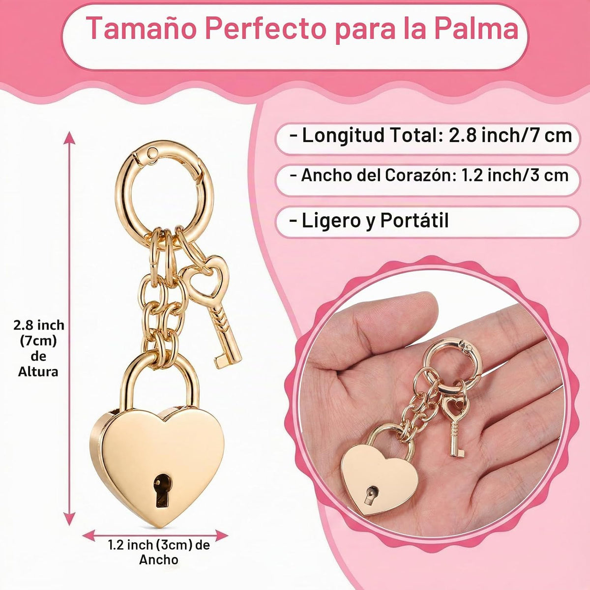 Tucnoeu Colgantes para bolso de candado de corazón - Accesorios de...