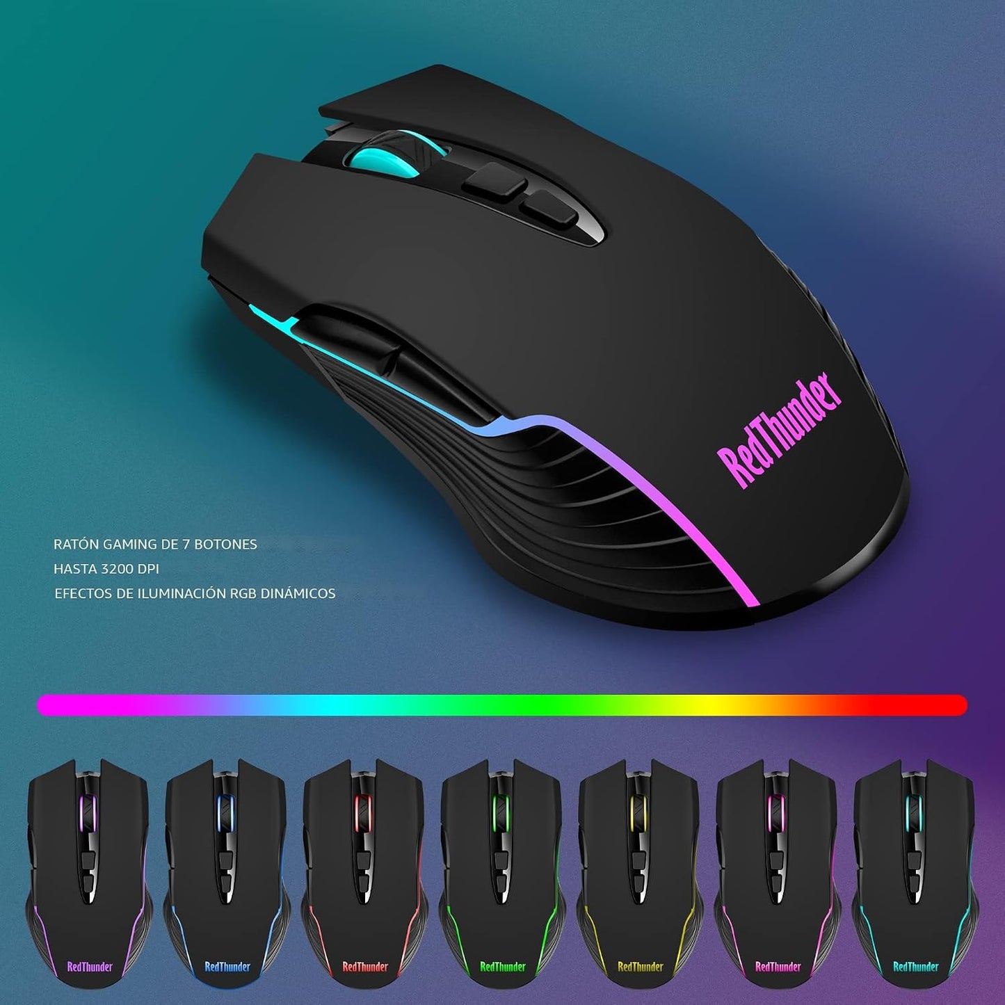 RedThunder K10 Juego de mouse y teclado inalámbricos, para videojue...