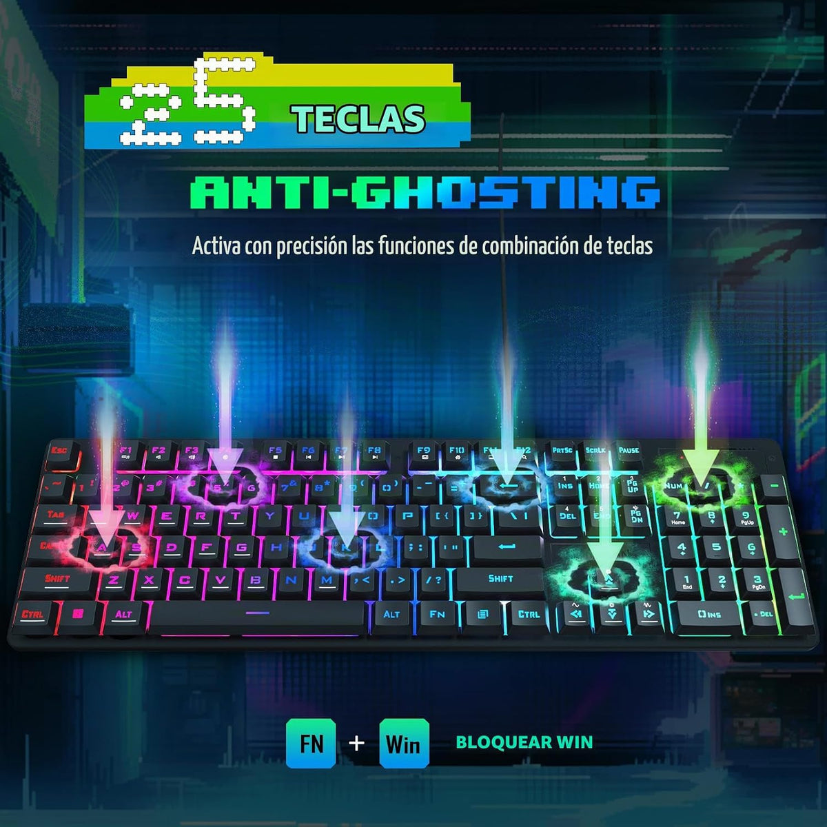 Redragon, combo actualizado de teclado y mouse para juegos S107, te...