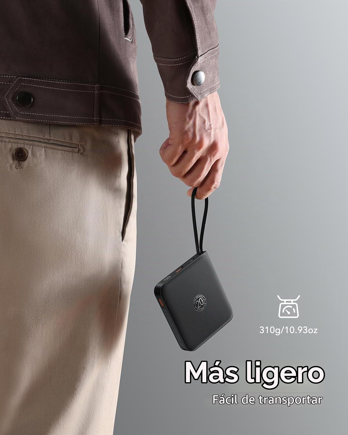 VRURC Cargador portátil de 20000 mAh de carga rápida de 20 W con 4...
