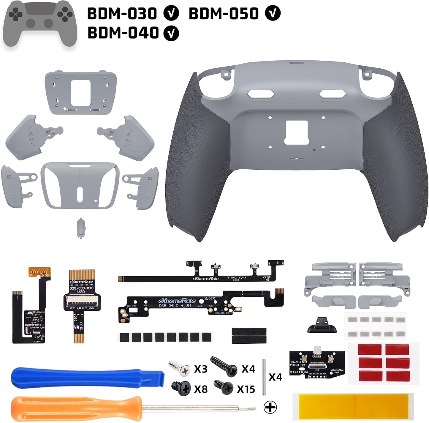 eXtremeRate RISE4 Plus MAX Kit de paletas traseras con topes de gat...