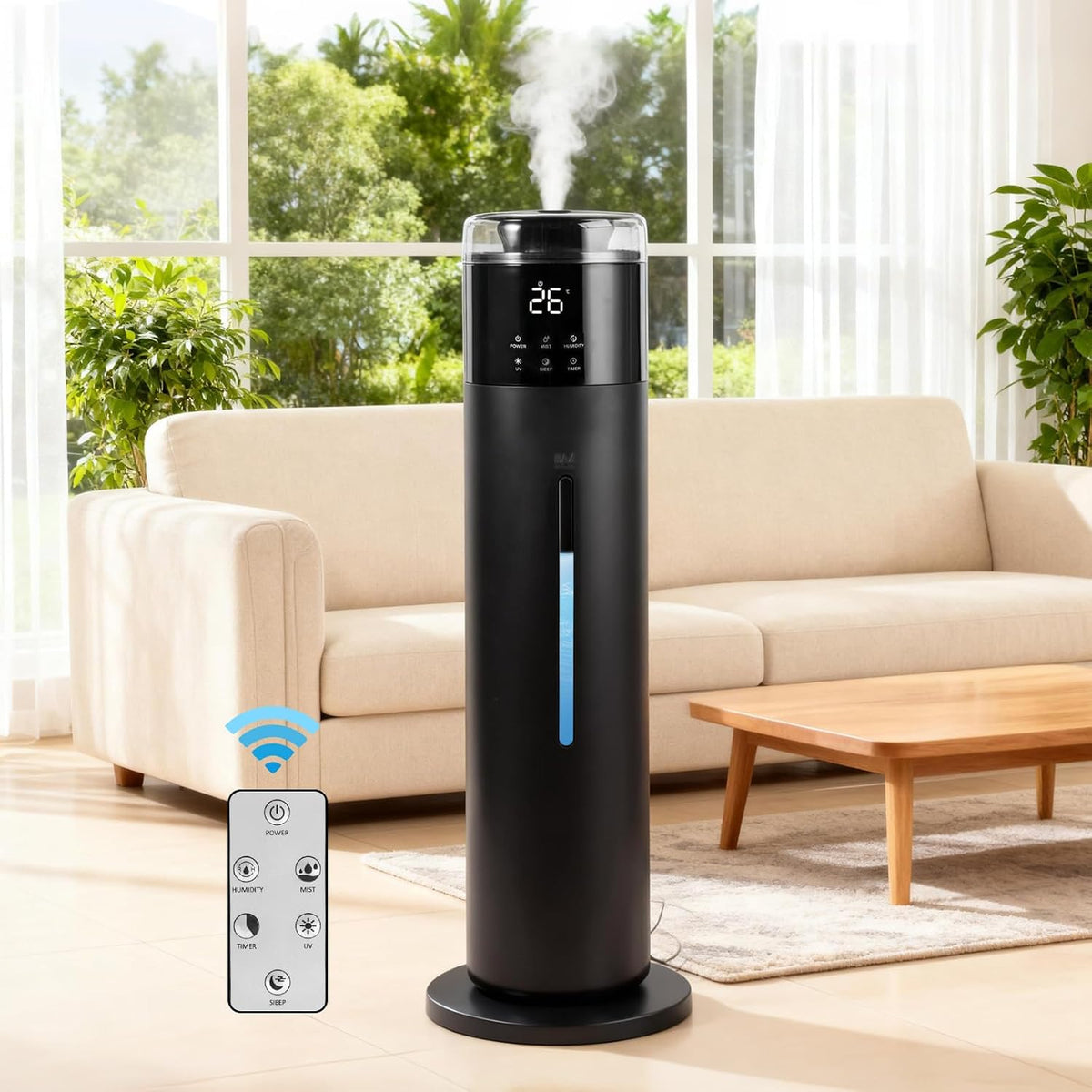 Humidificador grande para dormitorio, 8L\/2.1 galones de niebla frí...