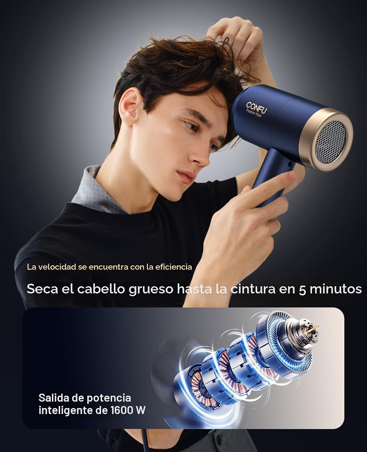Secadores de Pelo para Mujeres, Secador de Pelo CONFU con Difusor,...