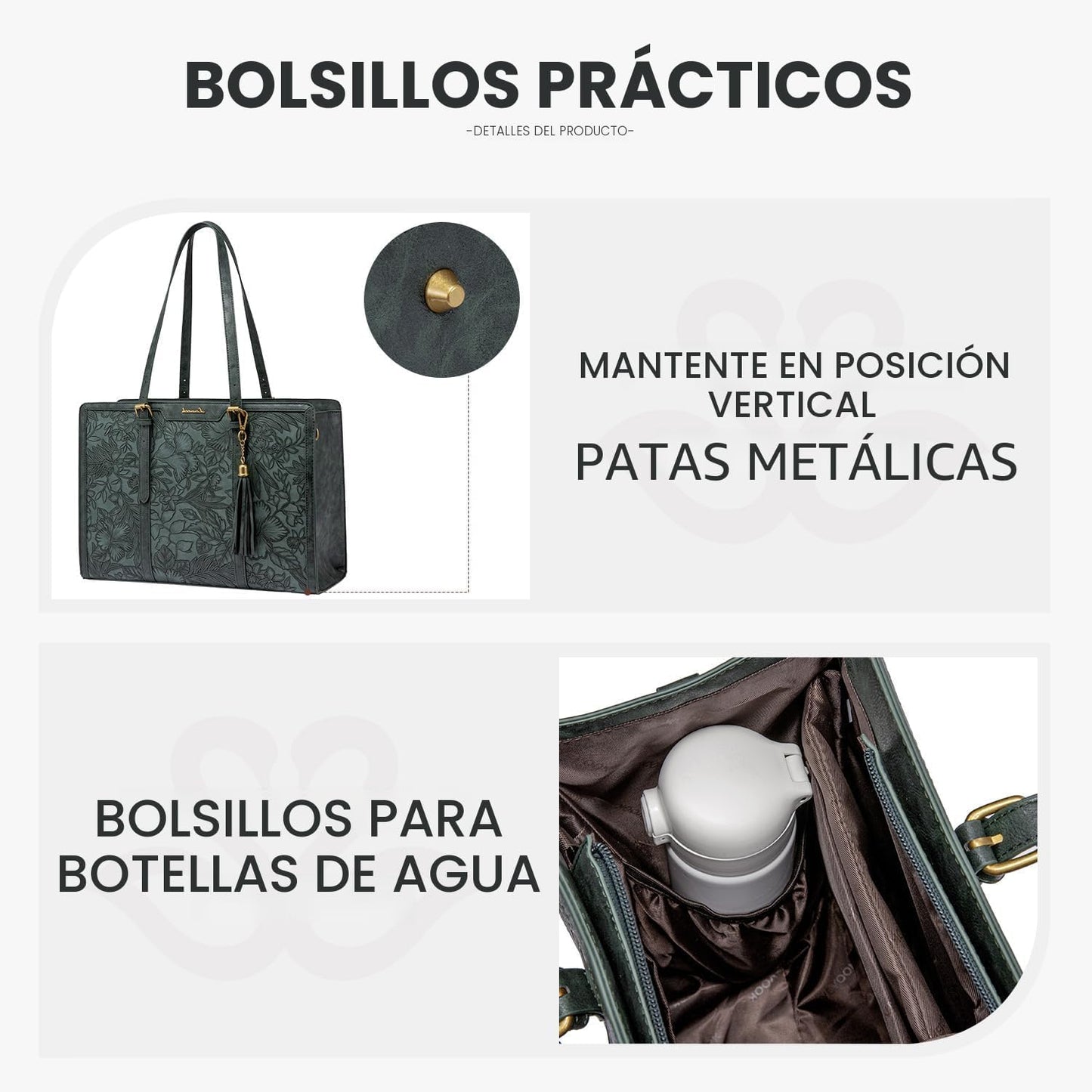 LOVEVOOK Bolsa para laptop para mujer, de piel vintage, de 15.6 pul...