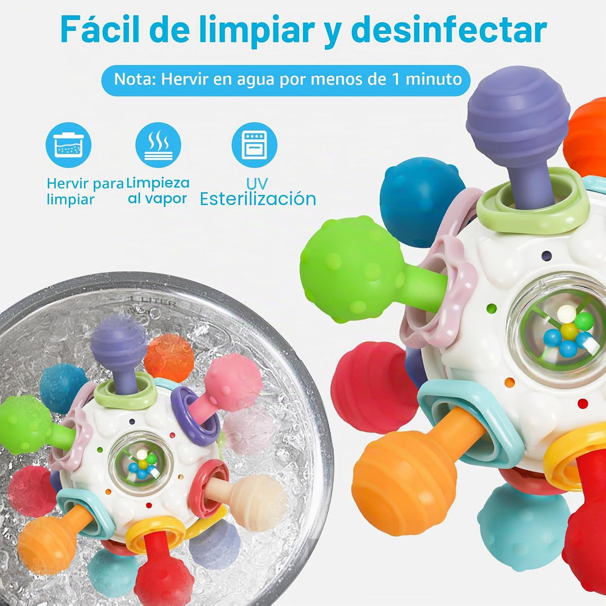 TOHIBEE - Juguete sensorial Montessori de dentición para bebés, de...