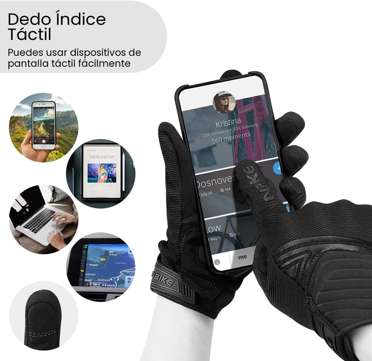 INBIKE - Guantes de motocicleta de malla transpirable con pantalla...