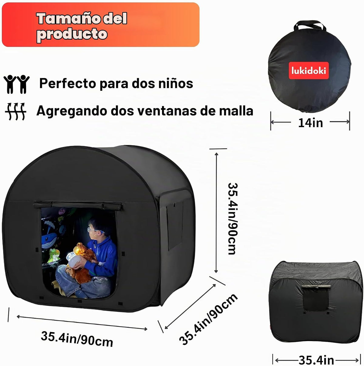 lukidoki Tienda de campaña sensorial para niños con certificación C...