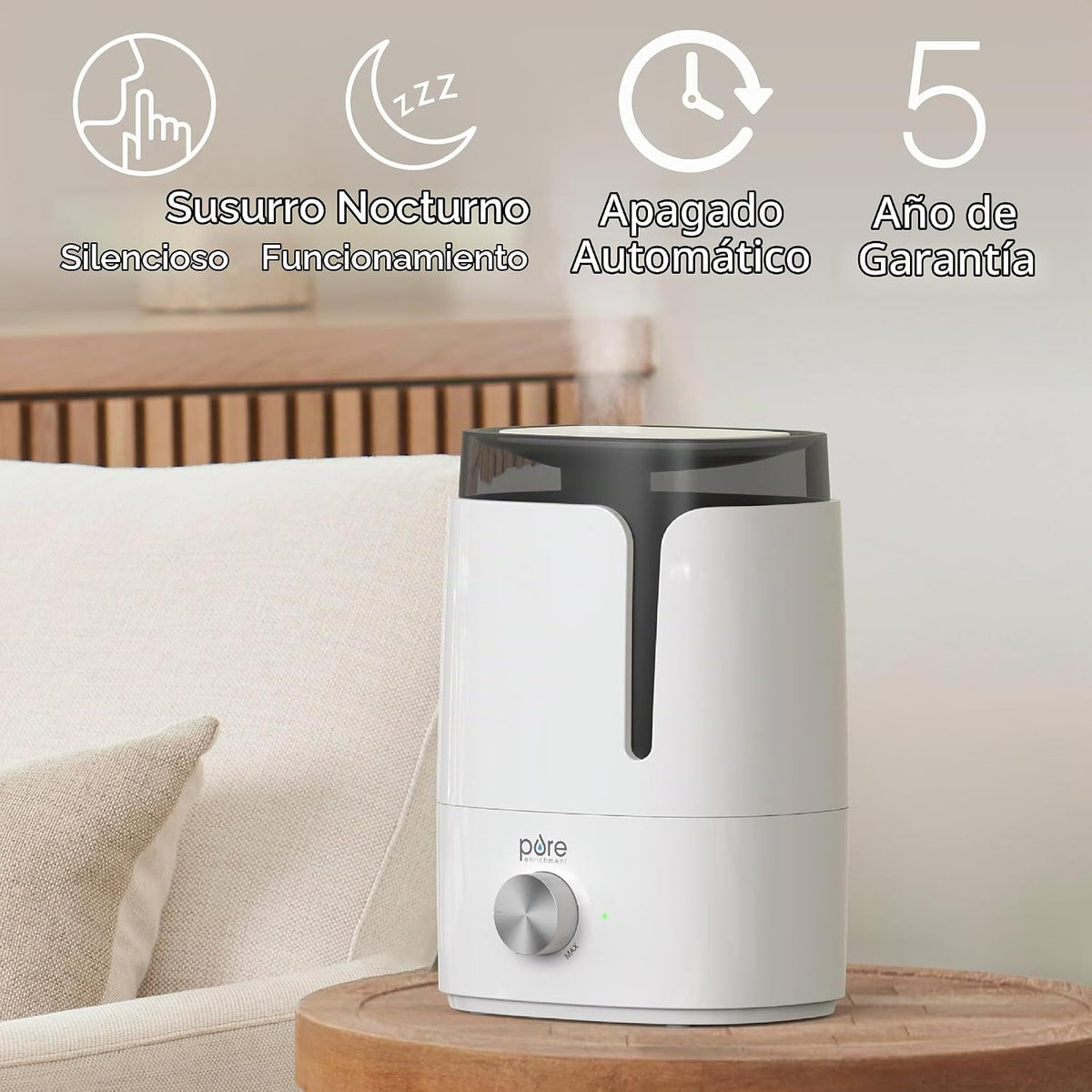 Pure Enrichment HUME Humidificador ultrasónico de niebla fría | Tan...
