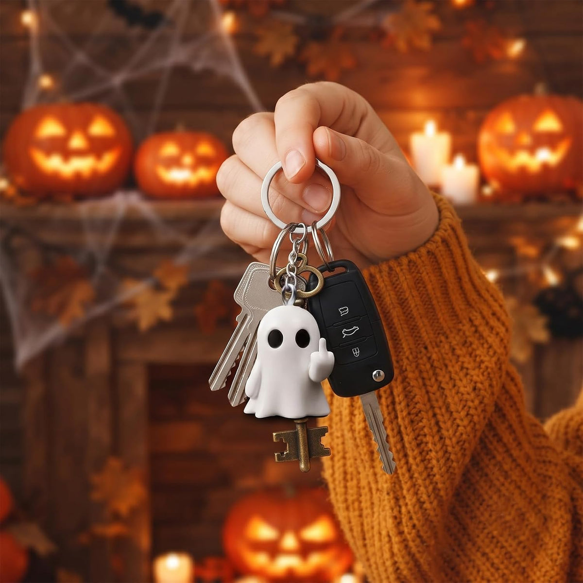 Angyape Divertido llavero fantasma de Halloween para bolso de mano,...
