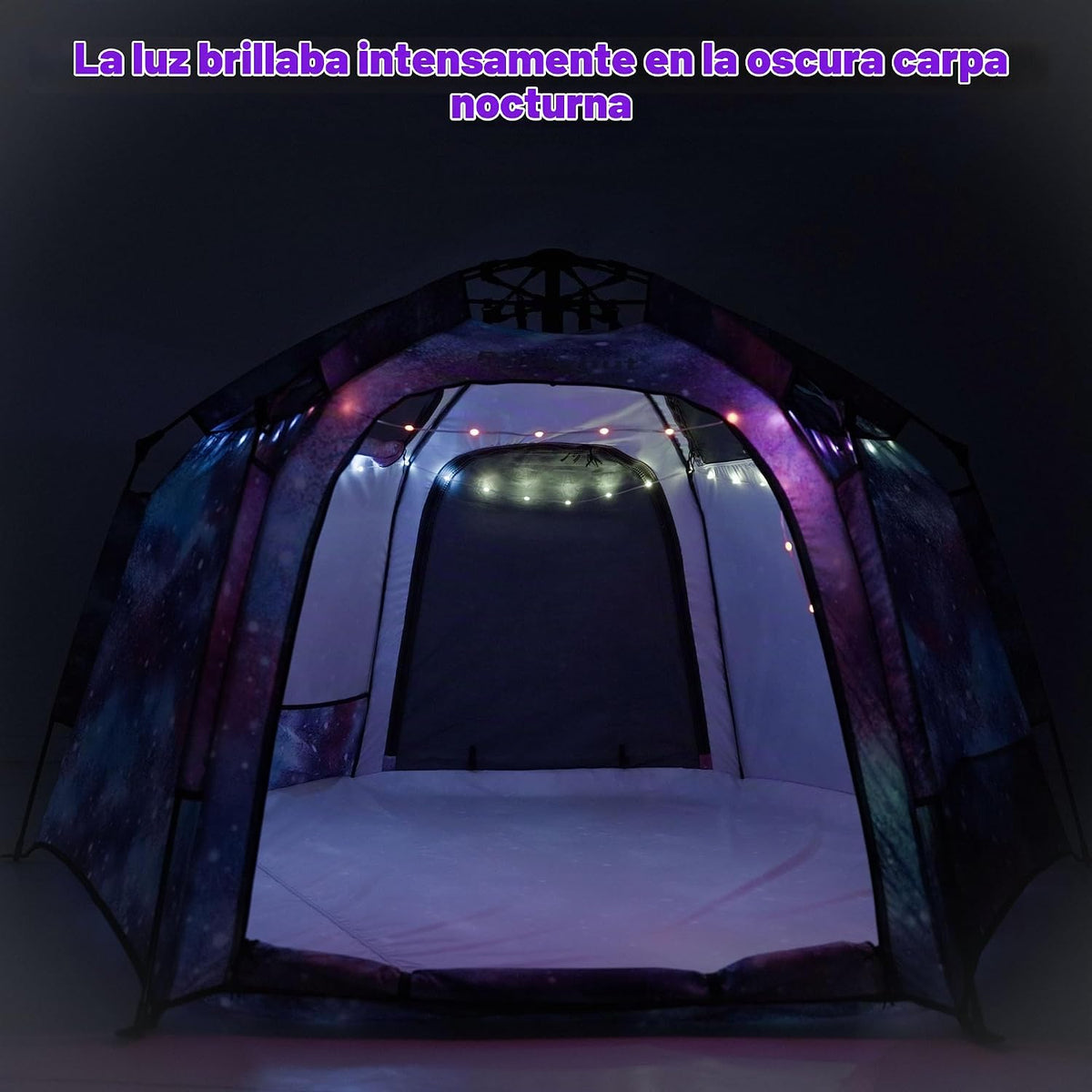 Tienda de campaña hexagonal portátil para niños con tira de luces L...