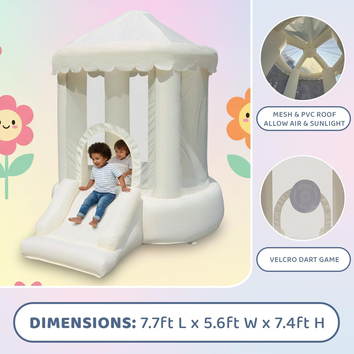 Bounceland Mini tienda de campaña Creamsicle Bounce House, 7.7 pies...
