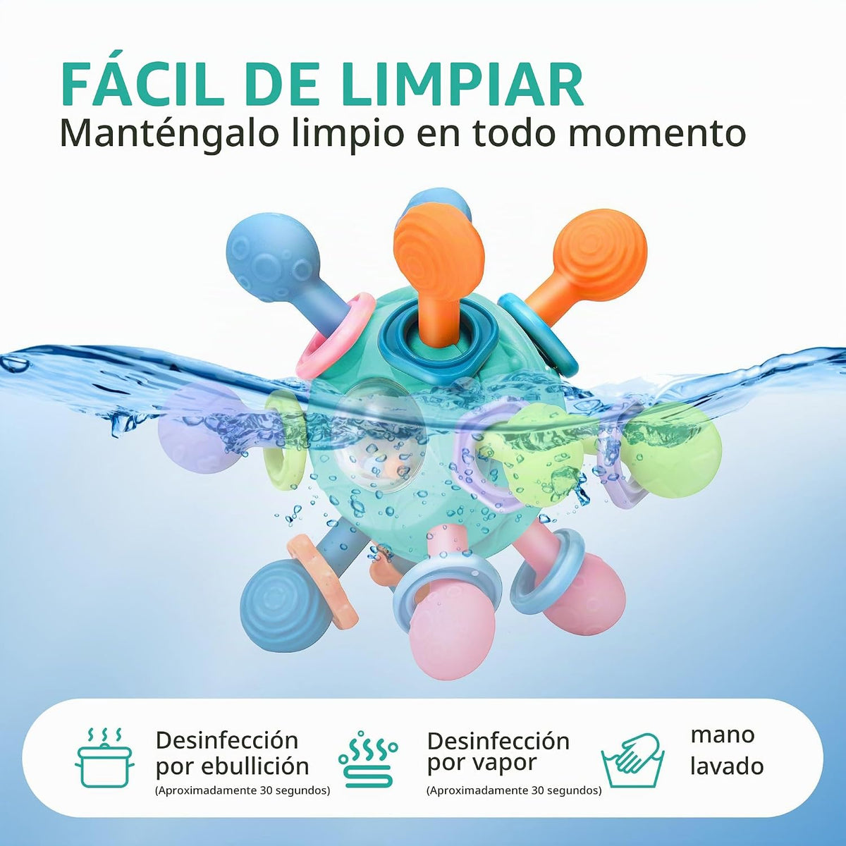 Juguetes de dentición Montessori para bebés de 0-6 y 6-12 meses, ju...