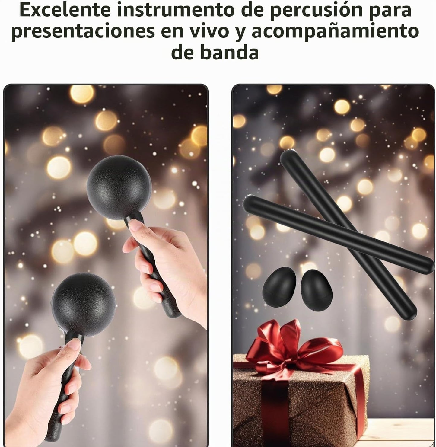 8 panderetas para adultos, pandereta de media luna, pandereta de pi...
