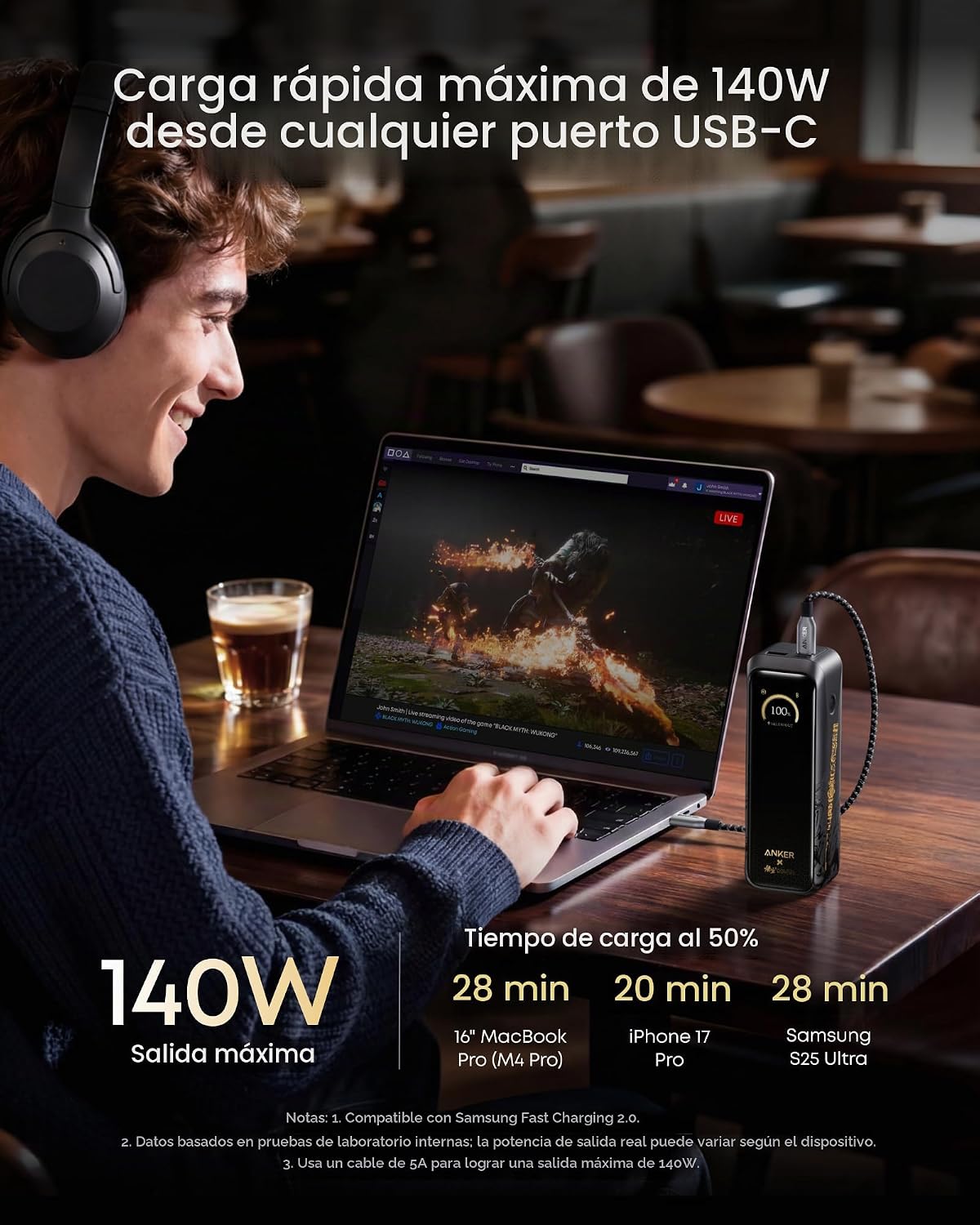 Anker Prime Power Bank Black Myth: Wukong Edition, cargador portáti...
