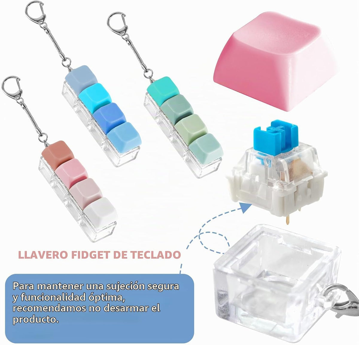Juguete antiestrés con teclado de 3 piezas, juguete para aliviar el...
