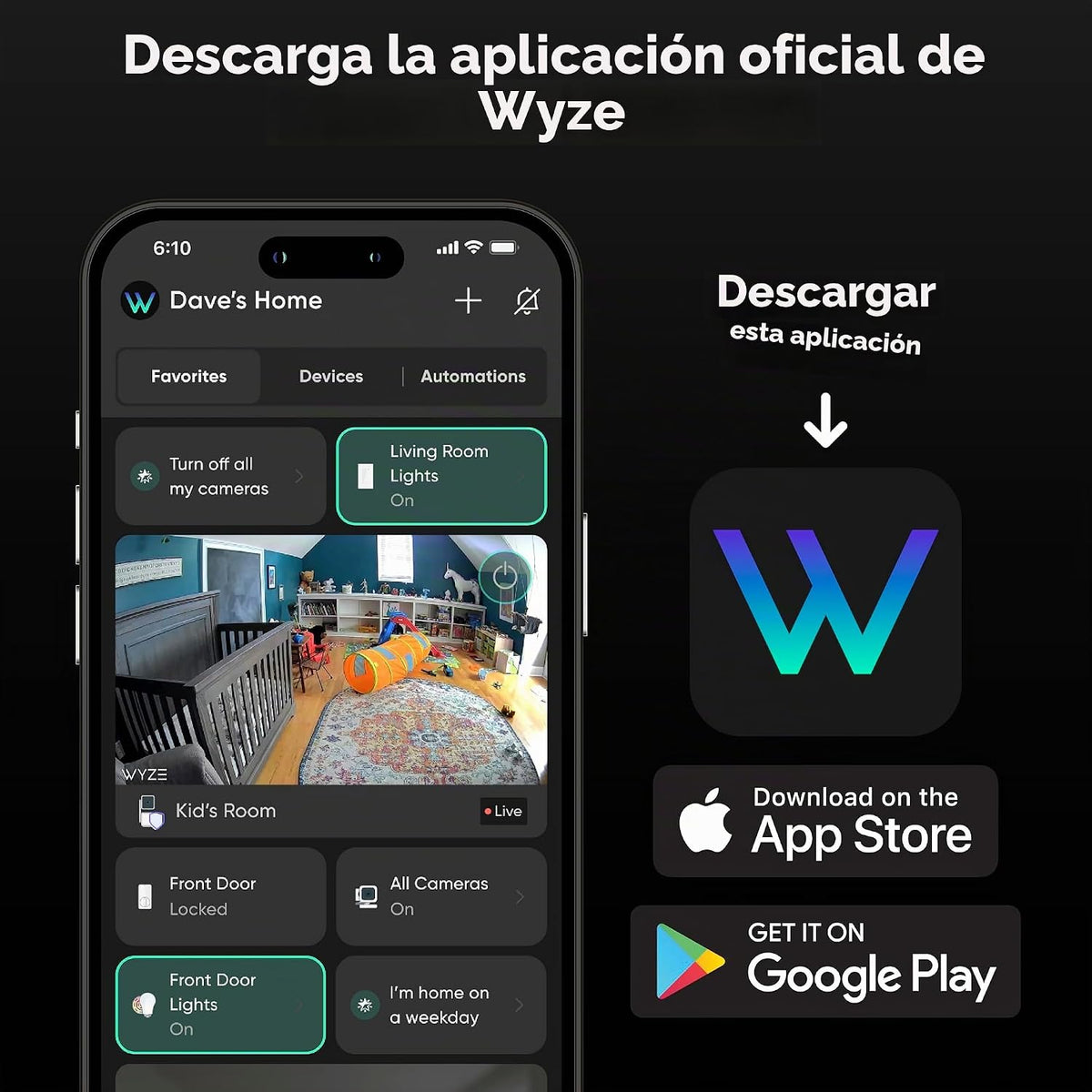 WYZE Cam Pan v4, cámara de seguridad inteligente 4K, cámaras AI par...