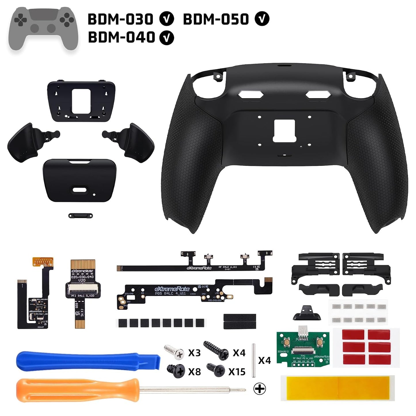eXtremeRate RISE Plus MAX Kit de paletas traseras con topes de gati...