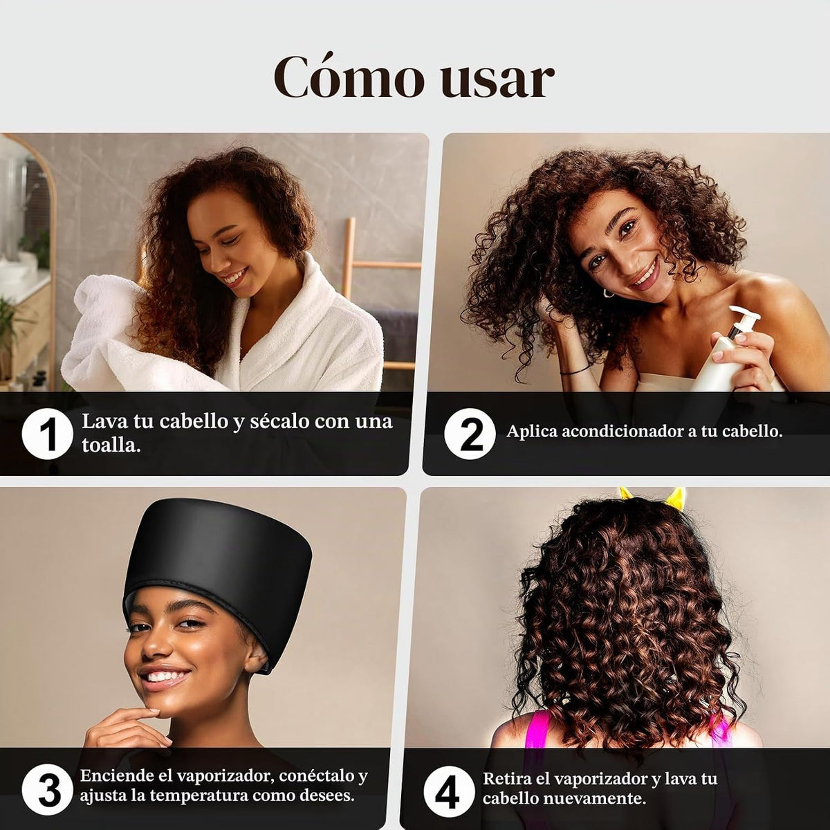 Gorro térmico eléctrico térmico térmico para cabello afro negro nat...
