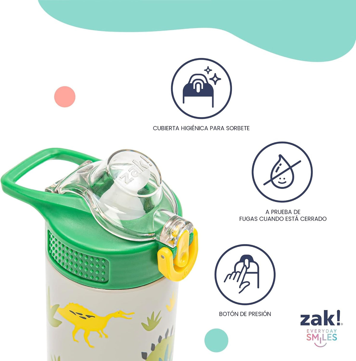 Zak Designs Disney Toy Story Sage - Botella de agua para niños con...