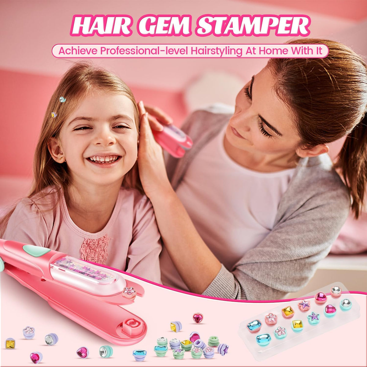 kidzkube Kit de sellos de gemas para el cabello, joyas brillantes p...
