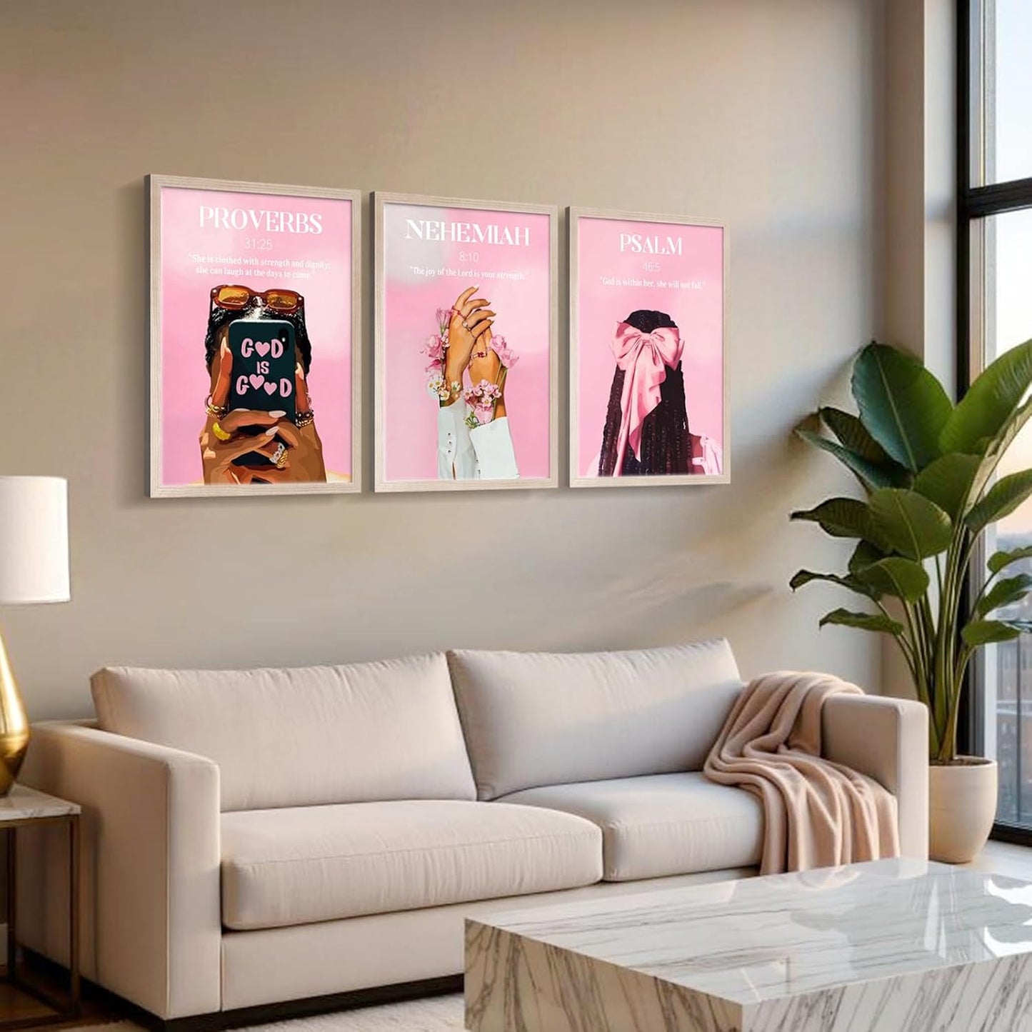 Lienzo decorativo para pared cristiano enmarcado con versículo bíbl...