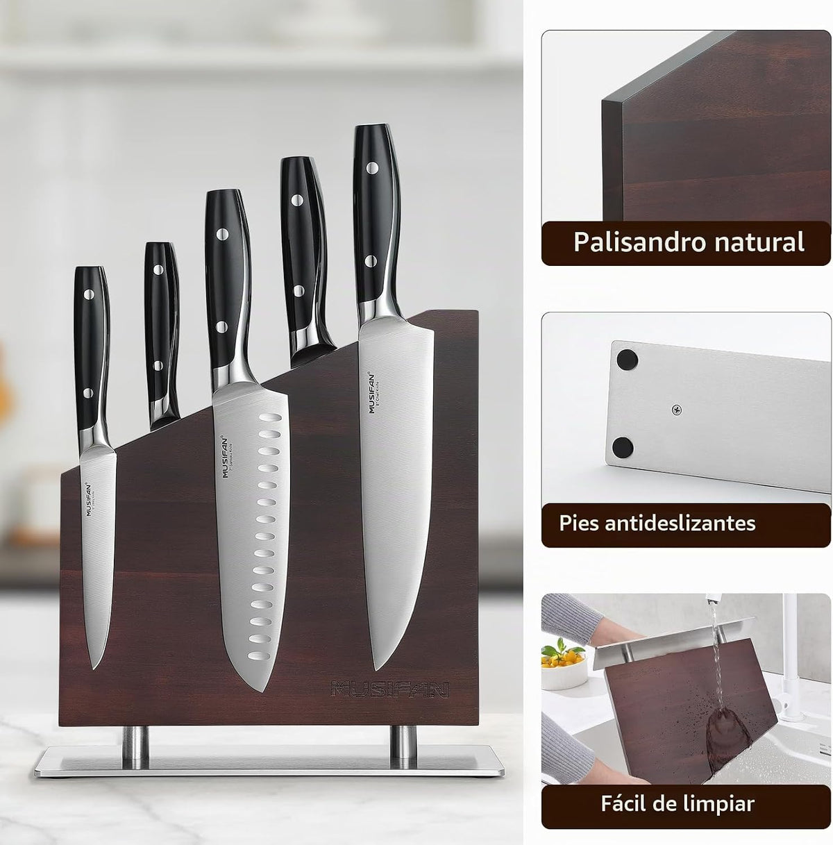 Bloque magnético para cuchillos sin cuchillos, soportes universales...