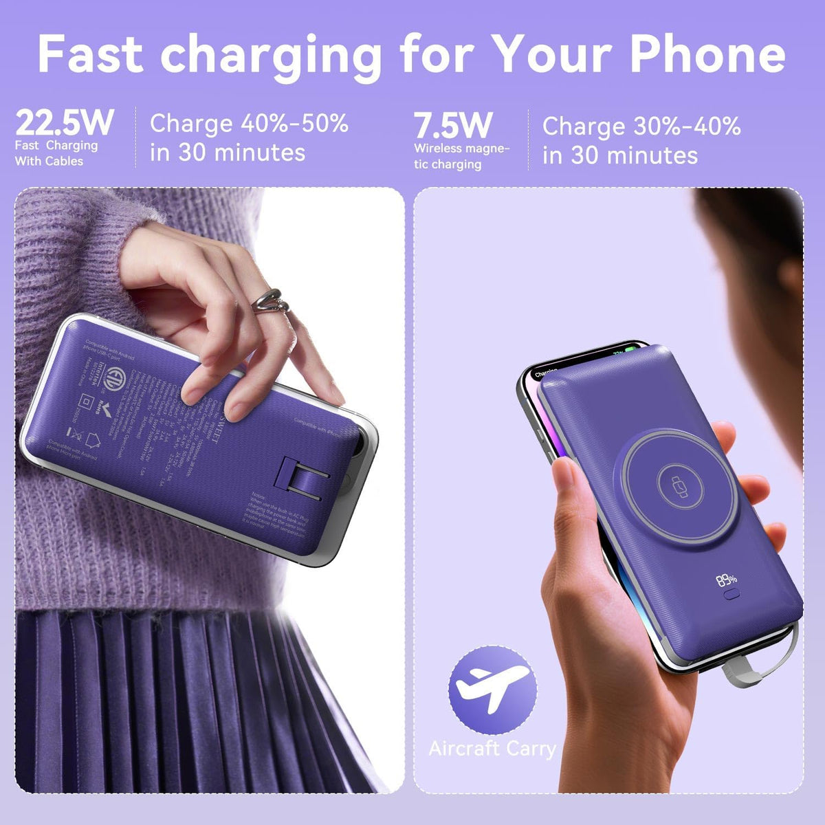 LUCKYFELLOW Banco de energía inalámbrico para teléfonos y Apple Wat...