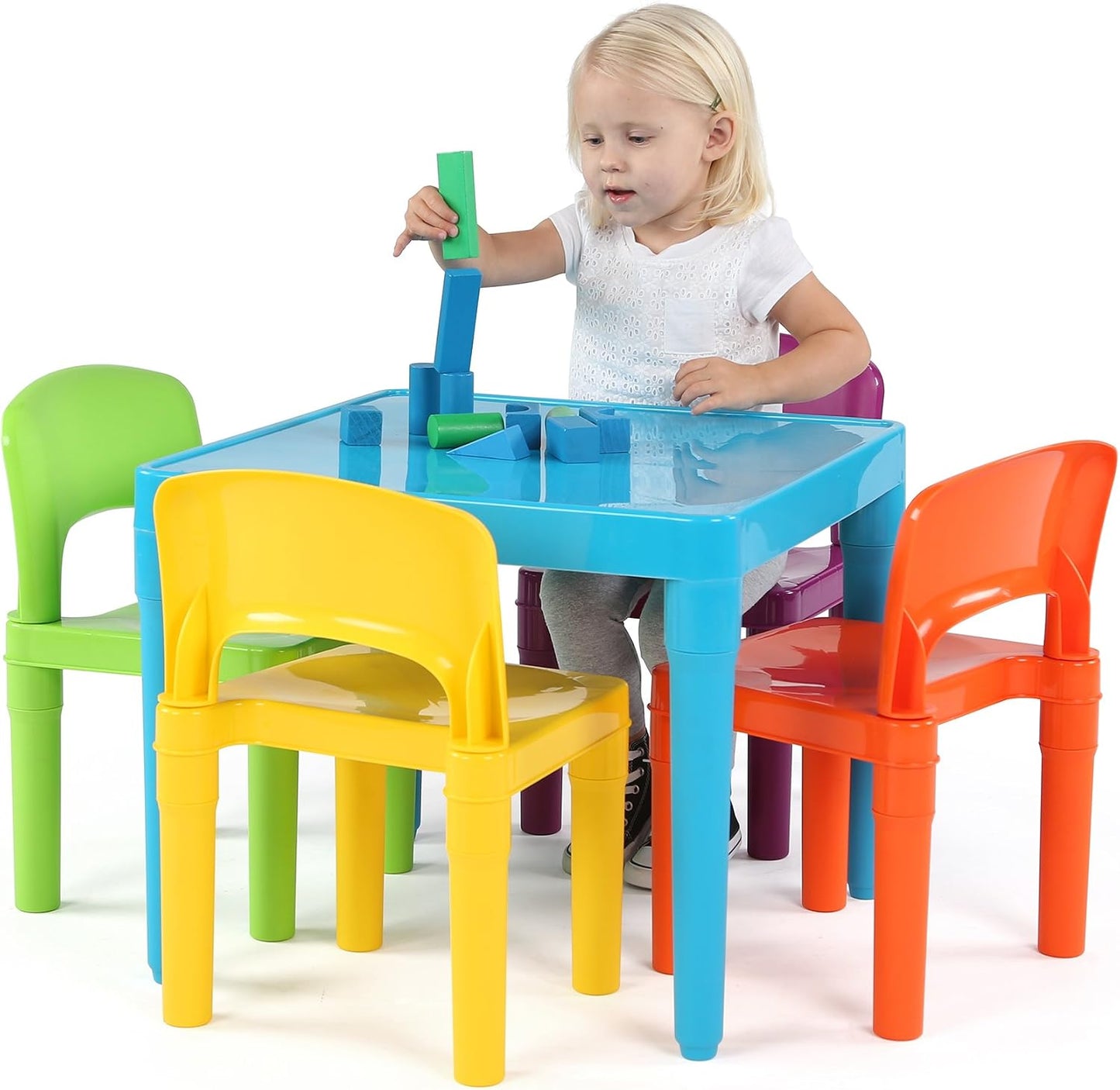 Humble Crew Juego de mesa y silla para niños, interior y exterior,...
