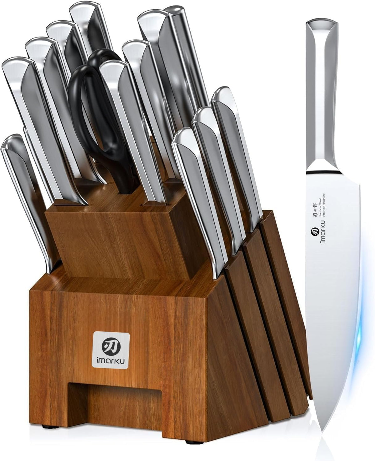 imarku Juego de cuchillos de cocina japoneses de acero inoxidable d...