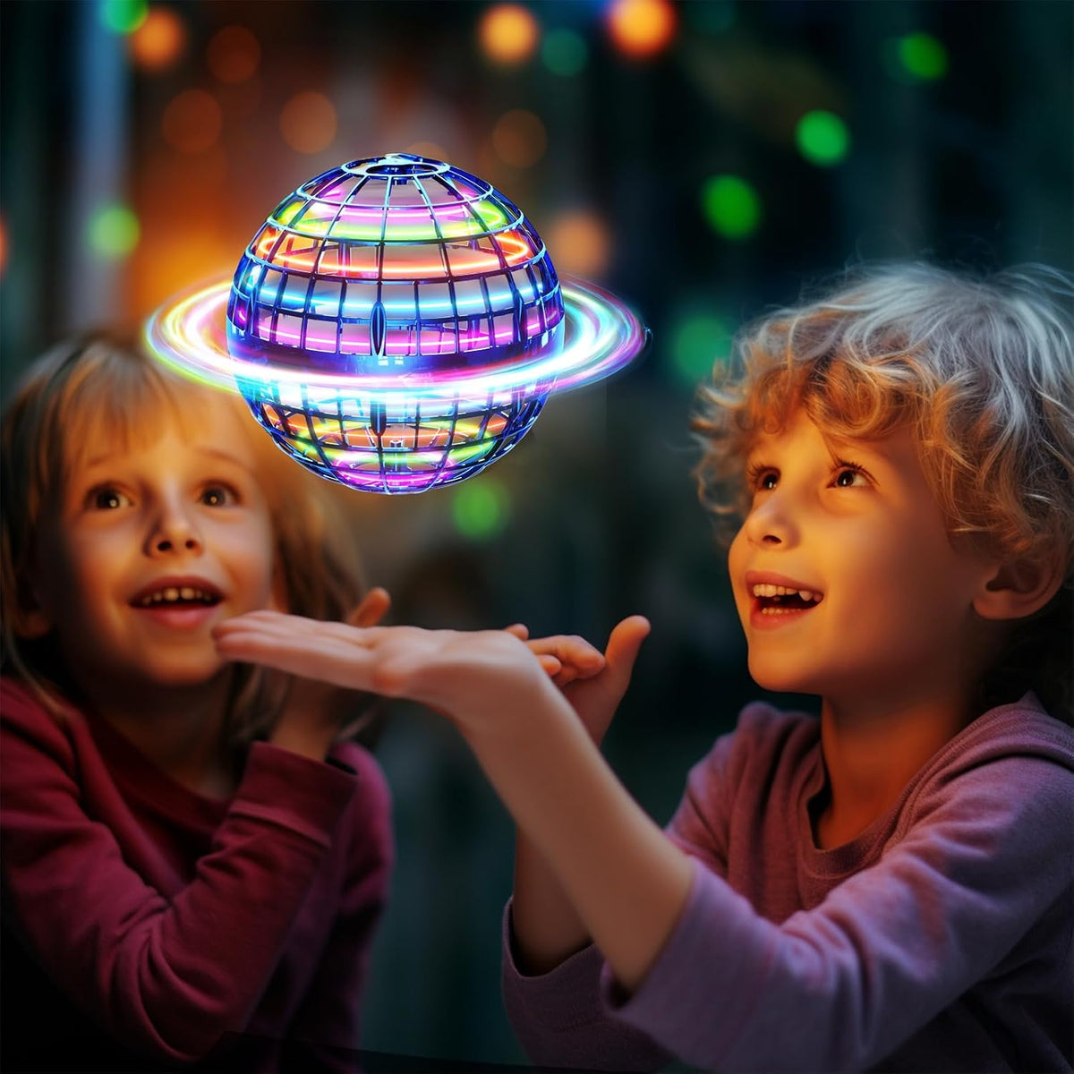 Ivtivfu Bola de orbe voladora (azul, 2026 actualizada) con luces de...