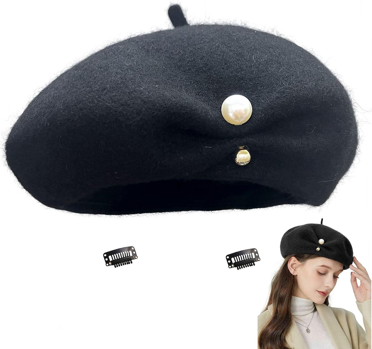 huablo Boinas francesas de cachemira de primera calidad, diseño de...