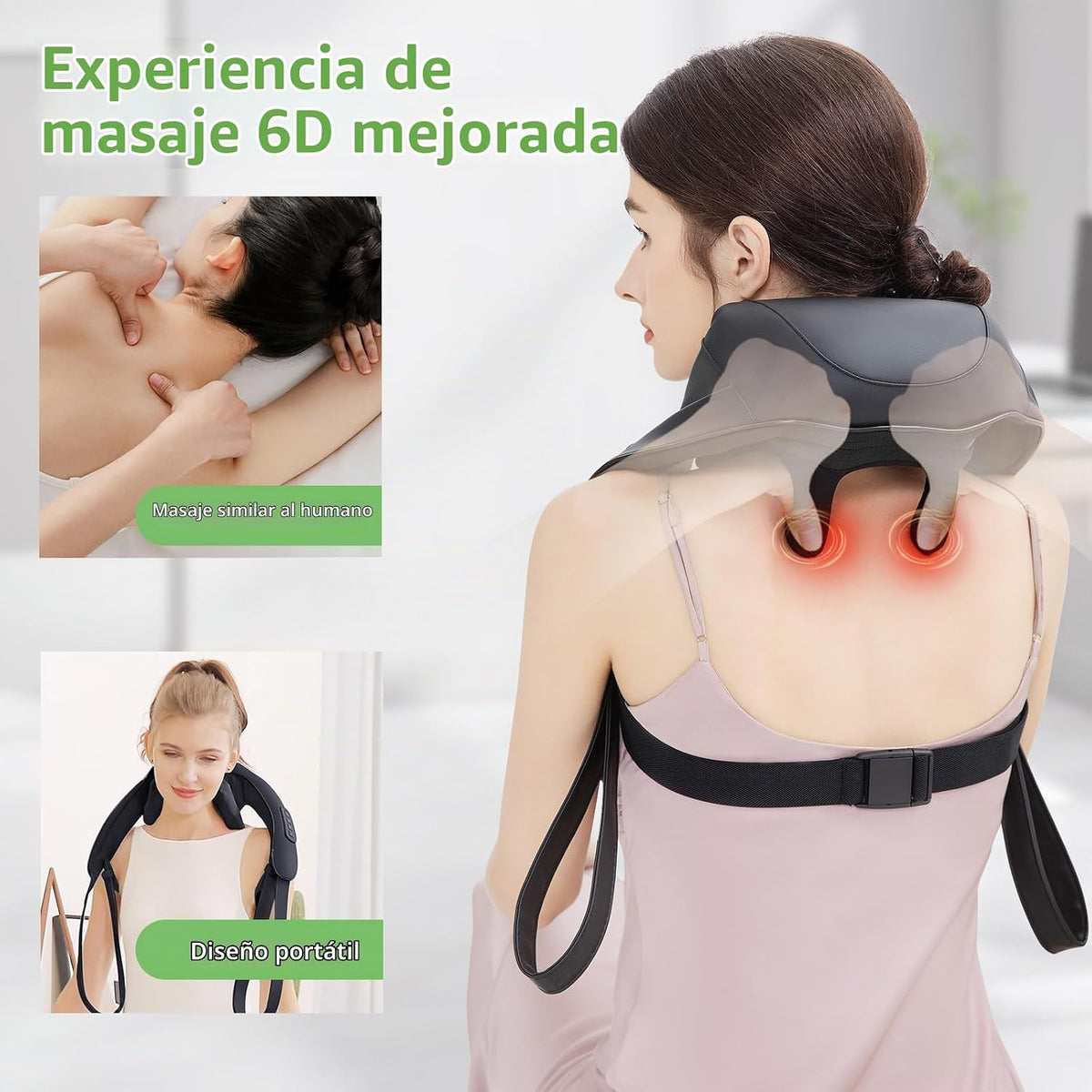 MASGRE Almohada Masajeadora Shiatsu para Cuello y Espalda con Calor...