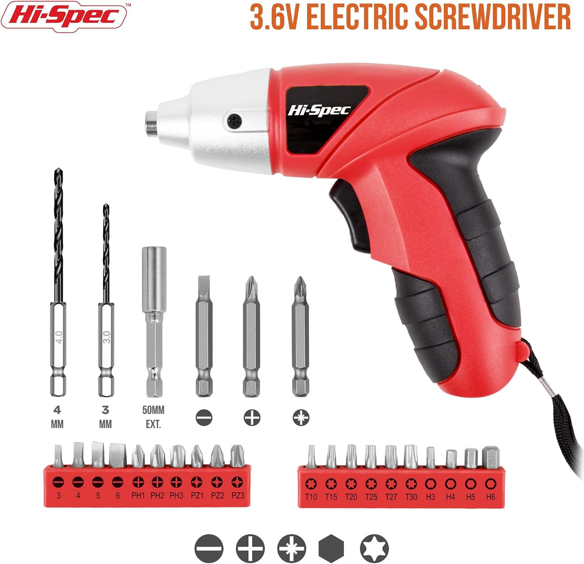Hi-Spec Juego de destornilladores eléctricos de potencia pequeña, c...