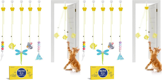 Potaroma Juguetes interactivos de plumas para gatos, 5 piezas, jugu...