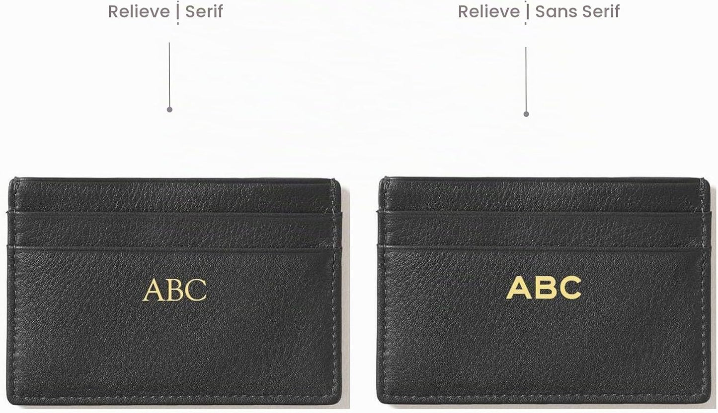 Leatherology Cartera delgada para tarjetas de crédito para hombre:...