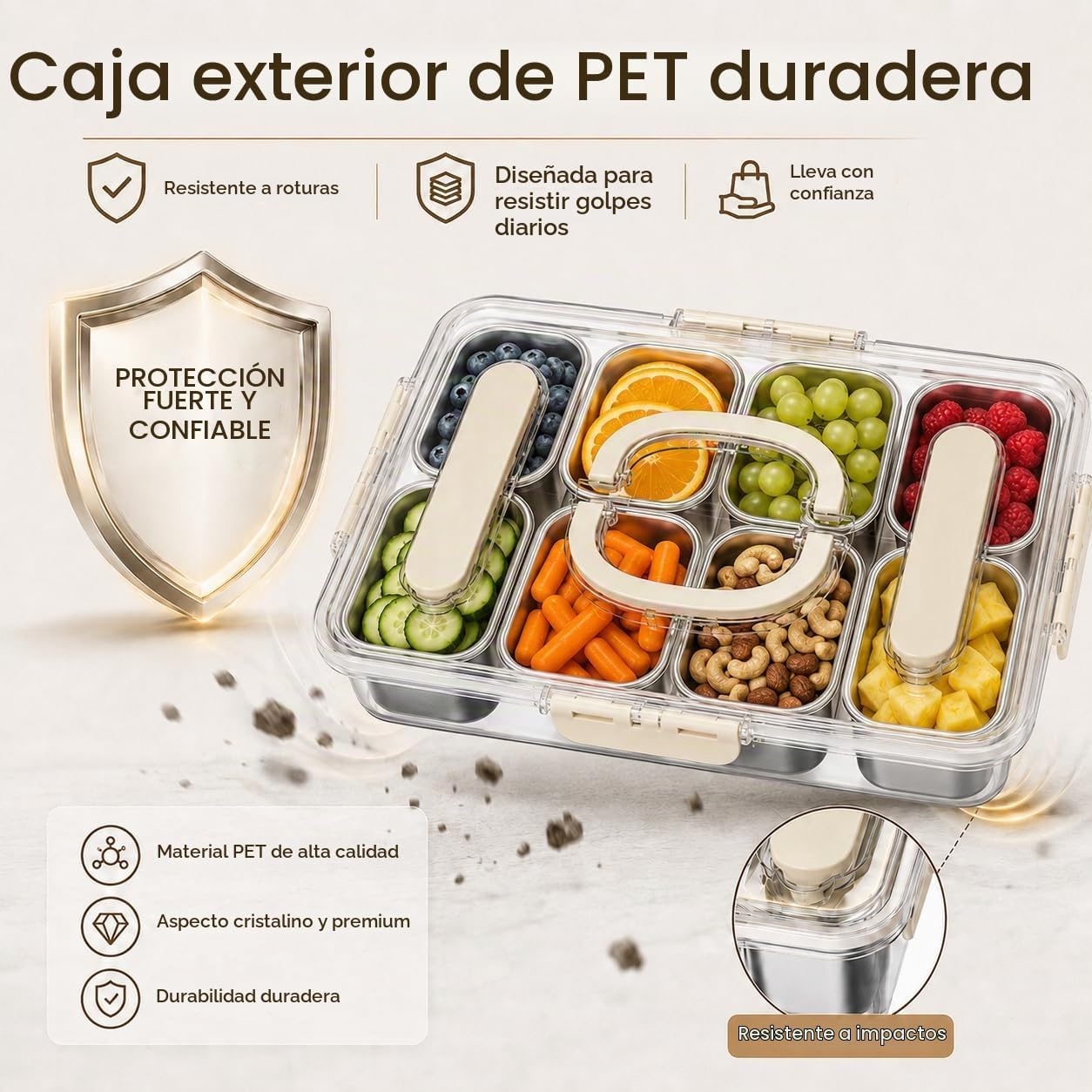 Ankou Contenedor de caja de aperitivos, bandeja de servir dividida...