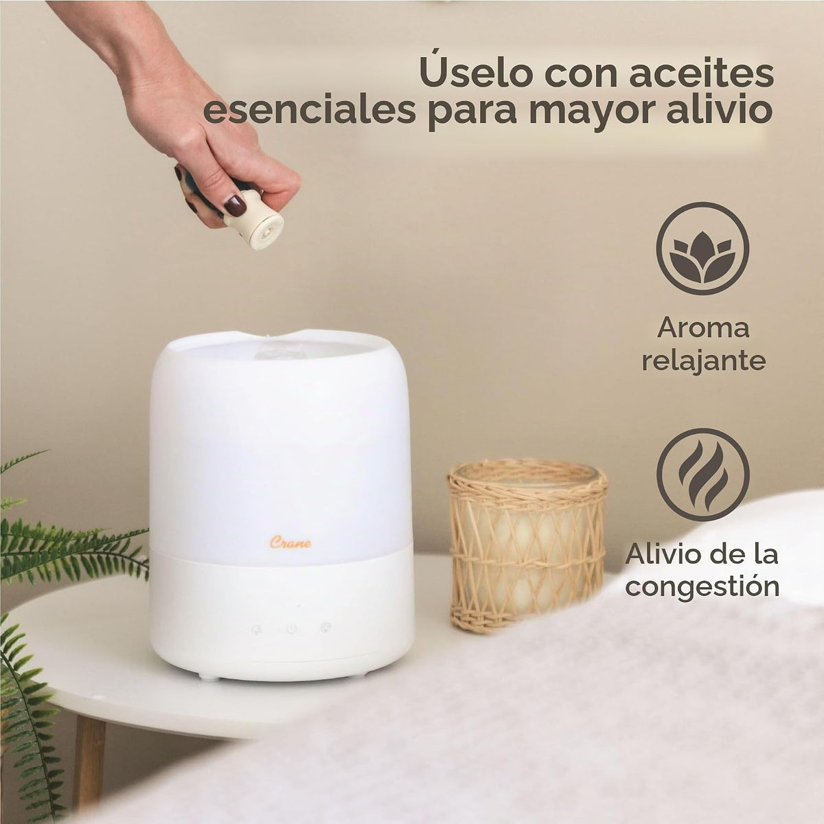 Crane Top Fill - Mini humidificador para dormitorio y guardería, di...