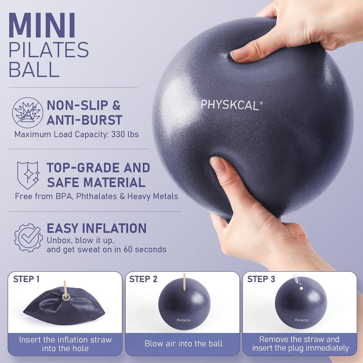 Kit de Pilates PhysKcal, anillo de pilates de 15 pulgadas con 1 bol...