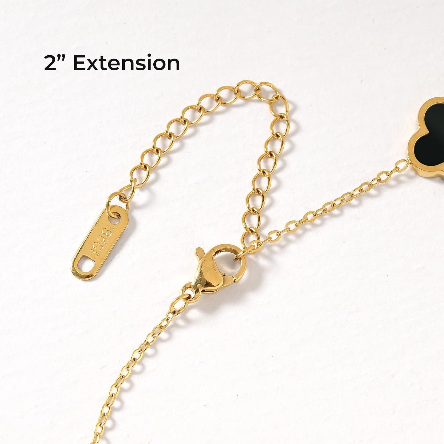 Billet-doux Collar de trébol chapado en oro de 18 quilates para muj...