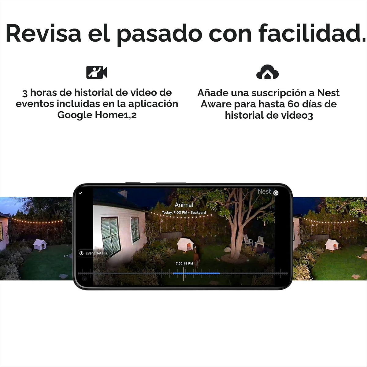 Google Nest Cam con Foco - Cámara Exterior - Cámara de Seguridad co...