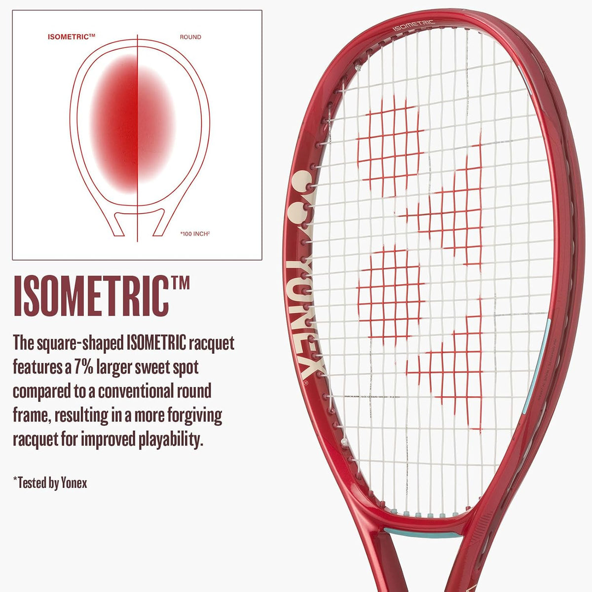 YONEX VCORE 100+ - Raqueta de tenis con punto dulce aumentado y lon...