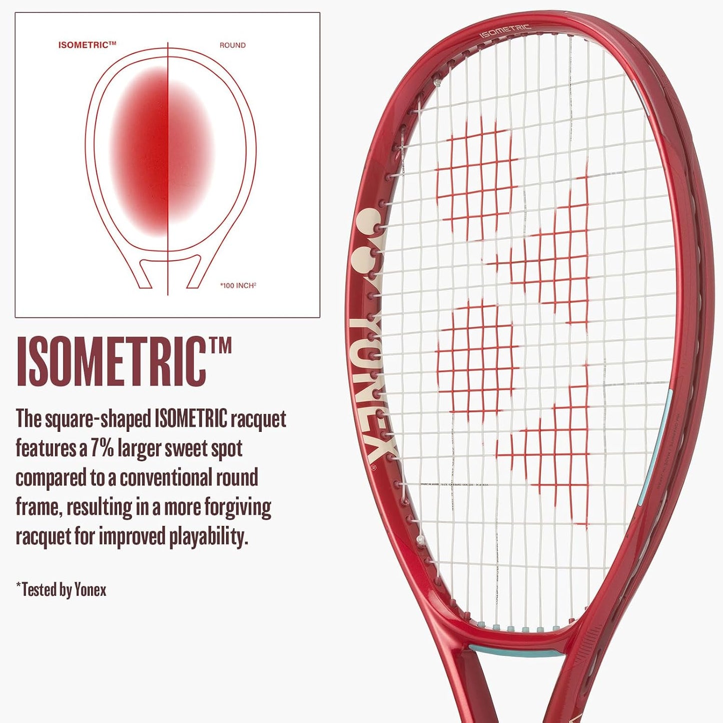 YONEX VCORE 100+ - Raqueta de tenis con punto dulce aumentado y lon...