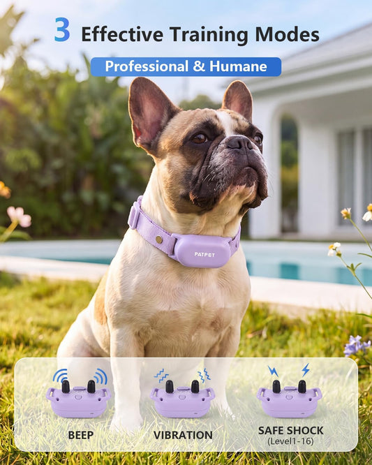 PATPET Collar de choque para perros, collar de entrenamiento de per...