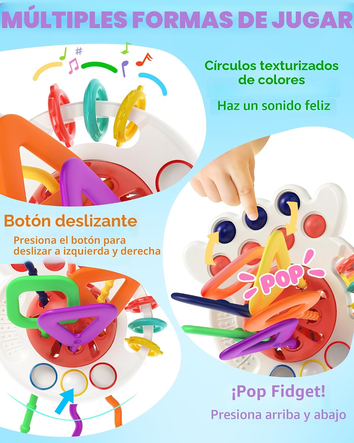 Juguetes Montessori sensoriales para bebés de 6 a 12 a 18 meses, ju...