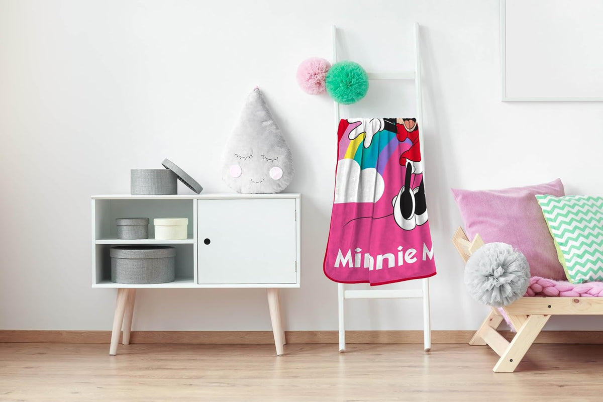 Manta de Minnie Mouse de Disney de felpa - Mide 46 x 60 pulgadas -...