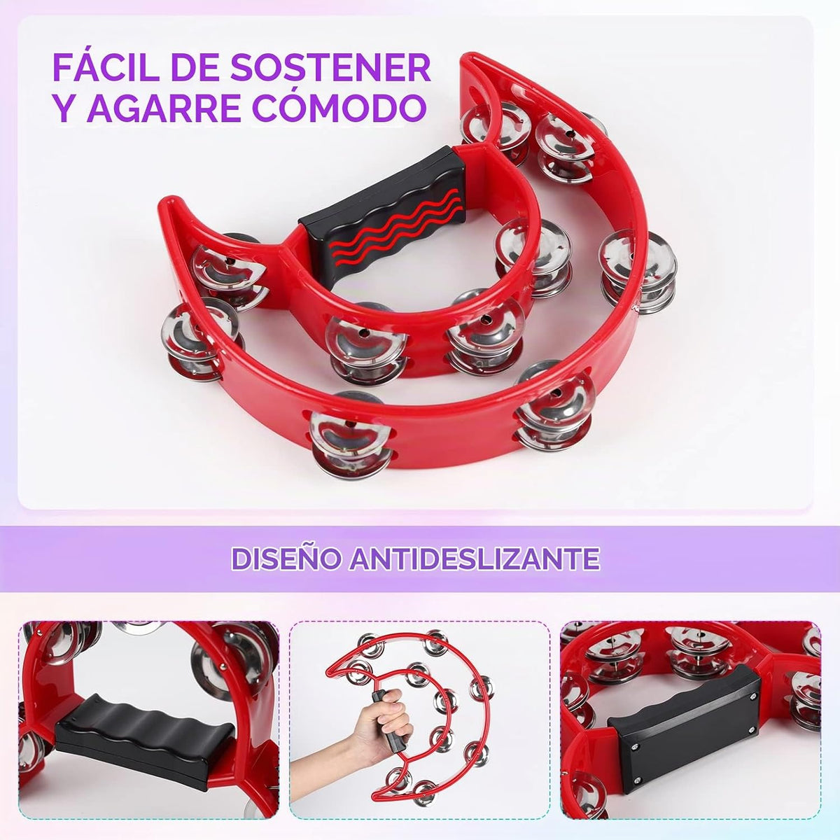 Instrumento musical pandereta para adultos - Panderetas de 10 pulga...
