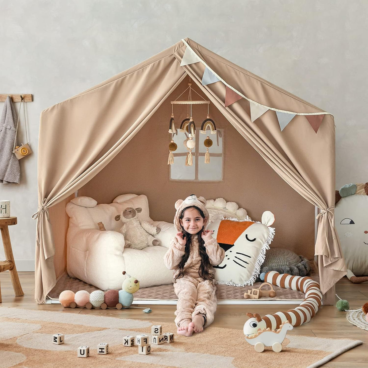 Razee Tienda de campaña de interior para niños con alfombra, tienda...