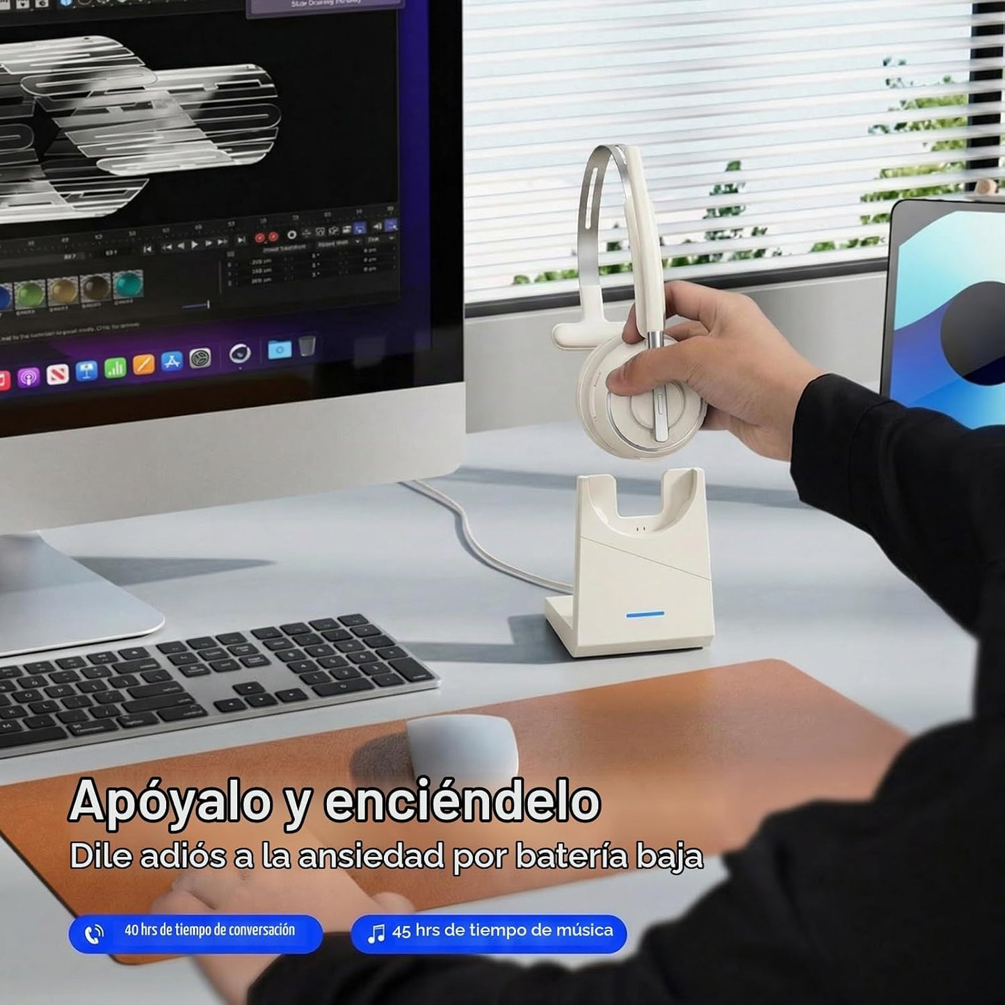 Auriculares Bluetooth, auriculares inalámbricos con micrófono para...